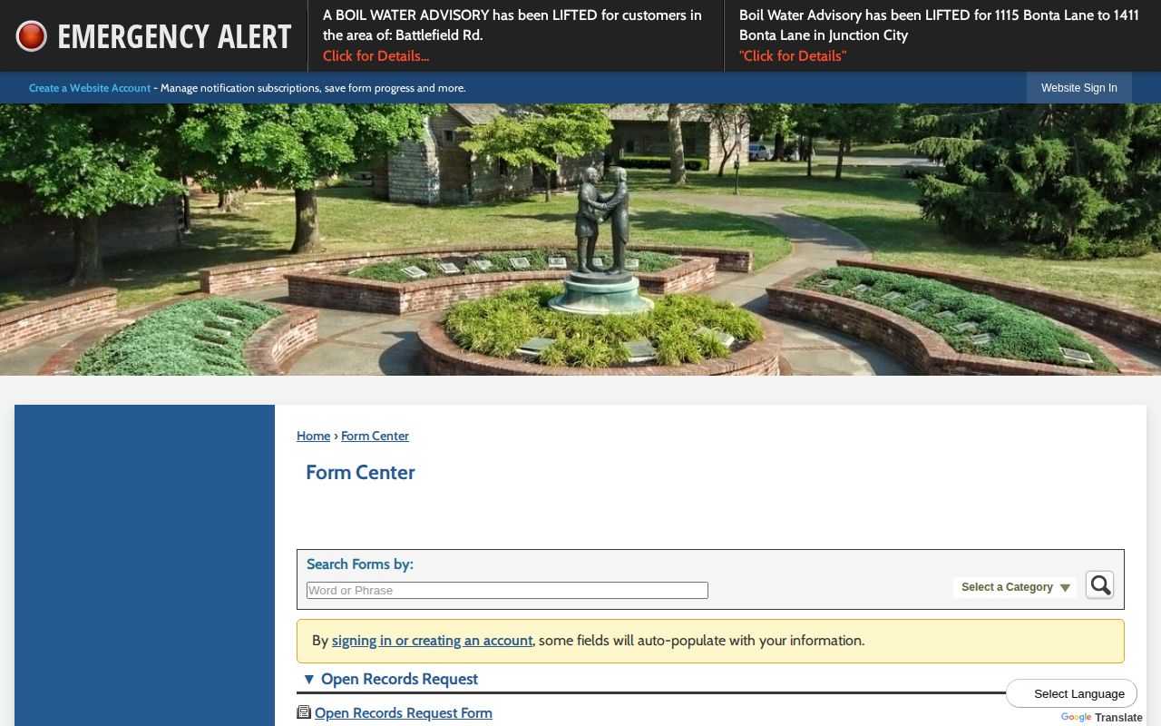 Danville open records request form for city records